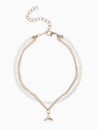 Браслет на ногу «QF. Хвост русалки», два ряда, L= 28.5 см, белый в золоте - Фото 1