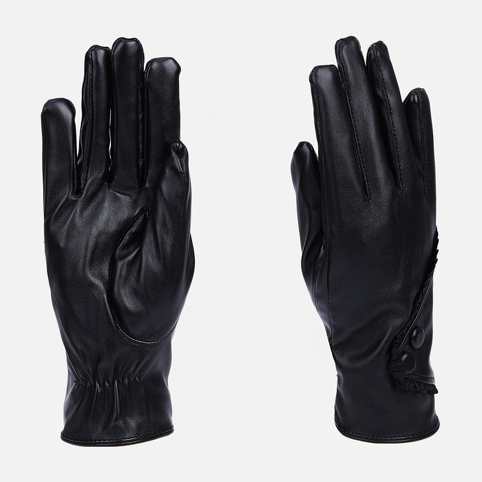 Перчатки женские, безразмерные, с утеплителем, цвет чёрный - Фото 1