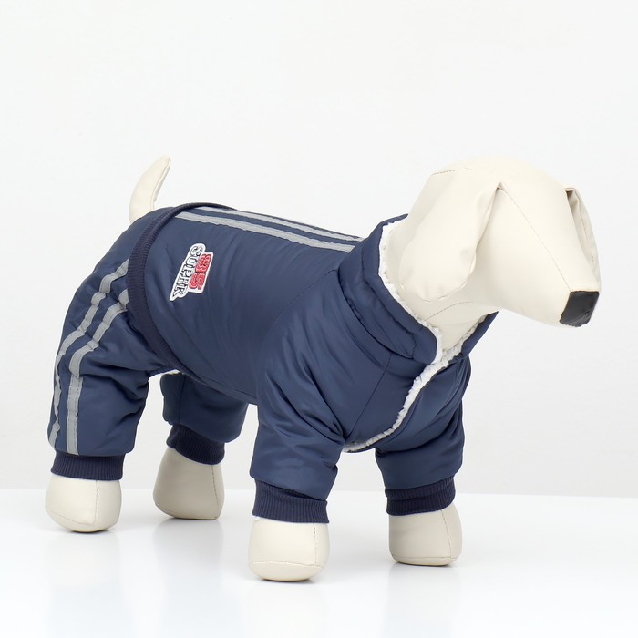 Комбинезон «Спорт» со светоотражающими полосами, размер S (ДС 25, ОГ 35, ОШ 25 см), тёмно-сини - Фото 1