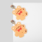 Серьги пластик «Мишки» в бантиках, цветные в золоте - фото 7013537