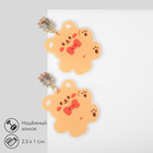 Серьги пластик «Мишки» в бантиках, цветные в золоте - фото 321147558