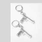Серьги GUN пистолеты, цвет серебро - Фото 3