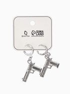 Серьги GUN пистолеты, цвет серебро - Фото 5