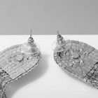 Серьги висячие со стразами «Водопад», полукруг, 11 нитей, белые в серебре, 14 см - Фото 3