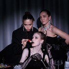 Серьги висячие со стразами «Водопад» контур круга, белые в серебре, 14.5 см - фото 23787294