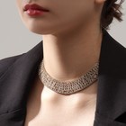 Колье «Лёд», 9 рядов, белое в золоте, 35 см - Фото 1