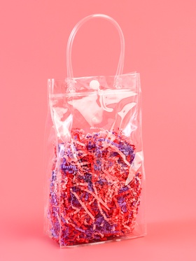 Пакет подарочный из ПВХ, под бутылку, 13×23×7 см