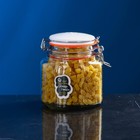 Банка для сыпучих продуктов «Бейзи шефти», стеклянная, белая крышка, 900 мл, Иран 9801357 - фото 16695955