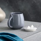 Кружка керамическая "Котик", с крышкой, 400 мл, серая, 1 сорт, Иран - фото 24399379