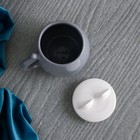 Кружка керамическая "Котик", с крышкой, 400 мл, серая, 1 сорт, Иран - фото 24399380