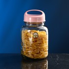 Банка для сыпучих продуктов «Универсальная», стеклянная, розовая крышка, 3.3 л, Иран - Фото 5