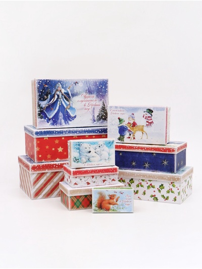 Набор подарочных коробок 10 в 1 «Сказочного Нового года», 30×19×11.5 - 12×6.5×4 см