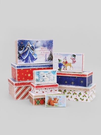 Набор подарочных коробок 10 в 1 «Сказочного Нового года», 30×19×11.5 - 12×6.5×4 см