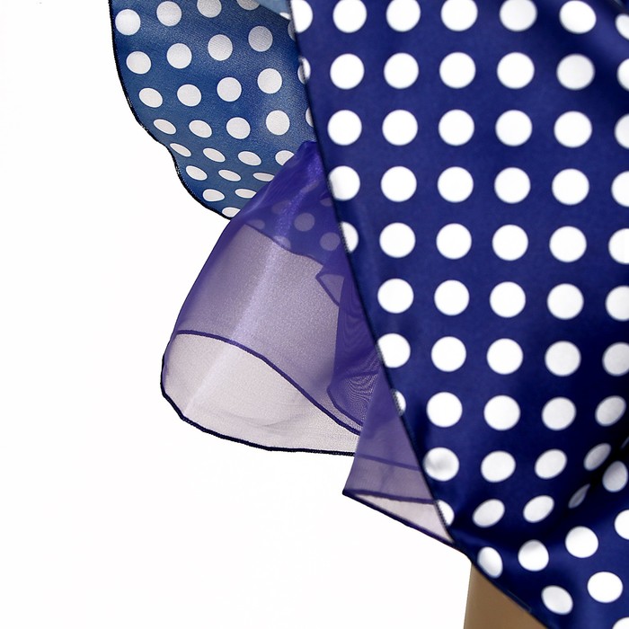 Карнавальный костюм «Стиляги 5», платье синее в белый горох, повязка, р. 30, рост 110-116 см - фото 1896051559