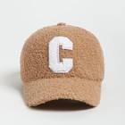 Бейсболка женская тёплая MINAKU барашек, размер 56-58, бежевая 9628052