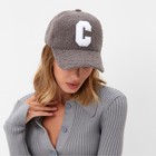 Бейсболка женская тёплая MINAKU барашек, размер 56-58, цвет серый 9628055