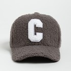 Бейсболка женская тёплая MINAKU барашек, размер 56-58, цвет серый 9628055