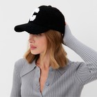 Бейсболка женская тёплая MINAKU барашек, размер 56-58, цвет чёрный - фото 24589164