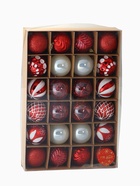 Ёлочные игрушки «Мелодия» ассорти люкс, шары новогодние, d=6 см, набор 24 шт., бело-красный - Фото 14