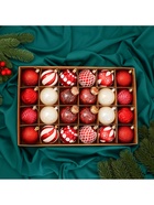 Ёлочные игрушки «Мелодия» ассорти люкс, шары новогодние, d=6 см, набор 24 шт., бело-красный - Фото 4