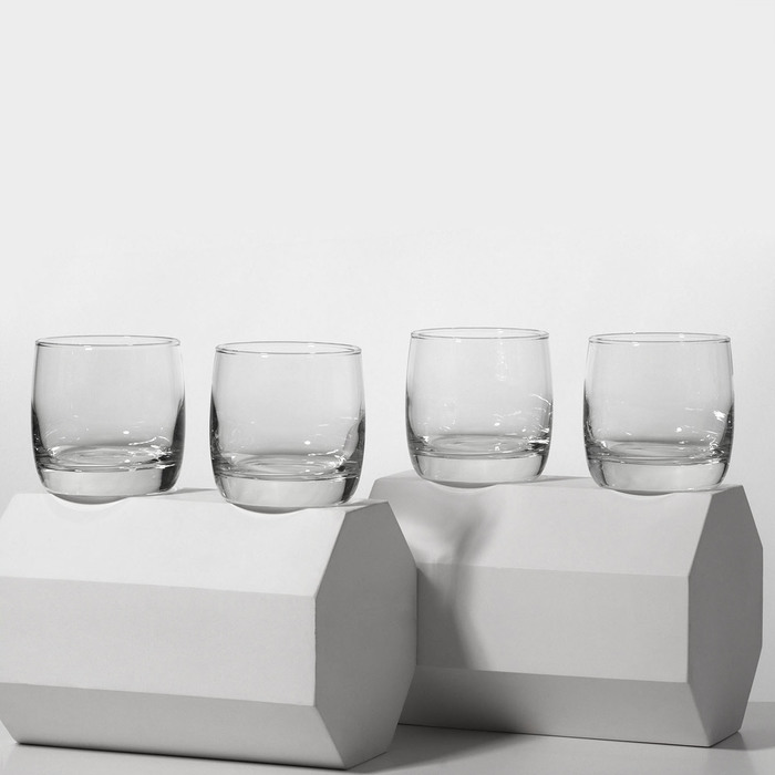 Набор низких стеклянных стаканов «Французский ресторанчик», 310 мл, 4 шт - Фото 1