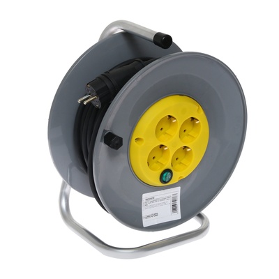 Удлинитель морозостойкий на катушке Luazon Lighting ECO, 4 розетки, 25 м, 16 А, КГ 3×2.5 мм2, с выключателем