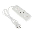 Удлинитель Luazon Lighting ECO, 3 розетки, 1.5 м, 6 А, 1300 Вт, ШВВП 2×0.75 мм2, без заземления, белый - Фото 3