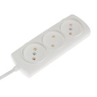 Удлинитель Luazon Lighting ECO, 3 розетки, 2.7 м, 6 А,1300 Вт, ШВВП 2×0.75 мм2, без заземления, белый - Фото 2