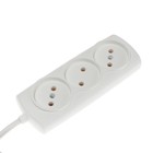 Удлинитель Luazon Lighting ECO, 3 розетки, 1.5 м, 10 А, 2200 Вт, ПВС 2×0.75 мм2, без заземления, белый - Фото 2