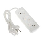 Удлинитель Luazon Lighting ECO, 3 розетки, 1.5 м, 10 А, 2200 Вт, ПВС 2×0.75 мм2, без заземления, белый - Фото 3