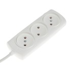 Удлинитель Luazon Lighting ECO, 3 розетки, 2.7 м, 10 А, 2200 Вт, ПВС 2×0.75 мм2, без заземления, белый - Фото 2