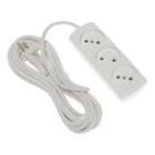 Удлинитель Luazon Lighting ECO, 3 розетки, 4.5 м, 10 А, 2200 Вт, ПВС 2×0.75 мм2, без заземления, белый - Фото 3