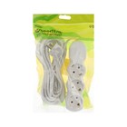 Удлинитель Luazon Lighting ECO, 3 розетки, 8 м, 10 А, 2200 Вт, ПВС 3×0.75 мм2, с заземлением, белый - Фото 5