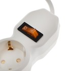Удлинитель Luazon Lighting ECO, 3 розетки, 2.7 м, 16 А, 3500 Вт, ПВС 3×1 мм2, с заземлением, с выключателем, белый - Фото 3