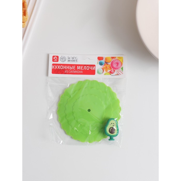 Крышка-непроливайка силиконовая Доляна «Авокадо», d=10 см, цвет зелёный - фото 1884252706