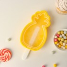 Форма для мороженого с крышкой Доляна «Ананас», силикон, 14×8,5×2,5 см, цвет жёлтый - фото 4386759