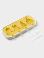 Форма для мороженого с крышкой Доляна «Новый год», силикон, 24×10×3 см, 4 ячейки, с палочками, жёлтая - Фото 3