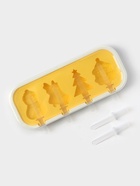 Форма для мороженого с крышкой Доляна «Новый год», силикон, 24×10×3 см, 4 ячейки, с палочками, жёлтая - Фото 4