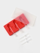 Форма для мороженого новогодняя Доляна «Снеговик», силикон, 18×9×2 см, 3 ячейки, с палочками, красная - Фото 6