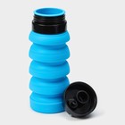 Бутылка для воды складная Доляна «Стоун», 530 мл, 7×21 см, цвет голубой - фото 7089204