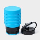 Бутылка для воды складная Доляна «Стоун», силикон, 530 мл, 7×21 см, цвет голубой - фото 4386790