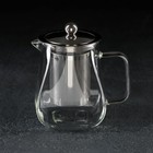 Чайник стеклянный заварочный с металлическим ситом «Бингли», 500 мл - фото 4386823