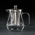 Чайник стеклянный заварочный с металлическим ситом «Бингли», 500 мл - Фото 2