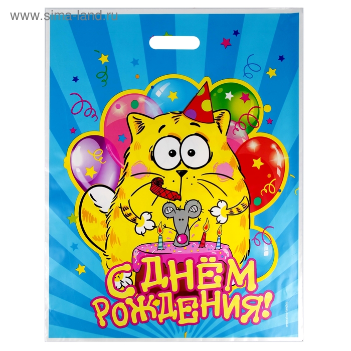 Пакет подарочный полиэтиленовый «Котэ», 30,5 × 39,2 см - Фото 1