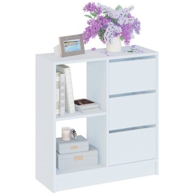 Тумба напольная «Т 1», 3 ящика, 700×273×750 мм, цвет белая шагрень