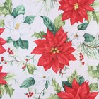 Скатерть Доляна "Рождественские цветы" 145*180 см, 100% п/э - фото 4386843