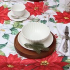 Скатерть новогодняя Доляна «Рождественские цветы» 145×220 см, 100% п/э - Фото 4