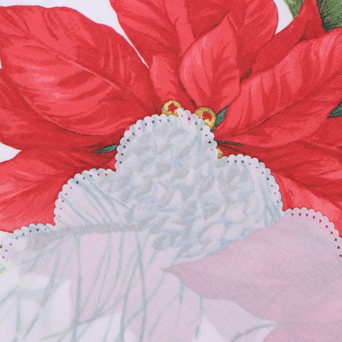Скатерть Доляна "Рождественские цветы" 145*220 см, 100% п/э - фото 1910722921