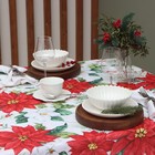 Скатерть новогодняя Доляна «Рождественские цветы» 145×300 см, 100% п/э - Фото 3