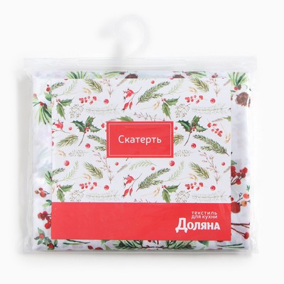 Скатерть Доляна «Хвойный узор» 145×220 см, 100% п/э